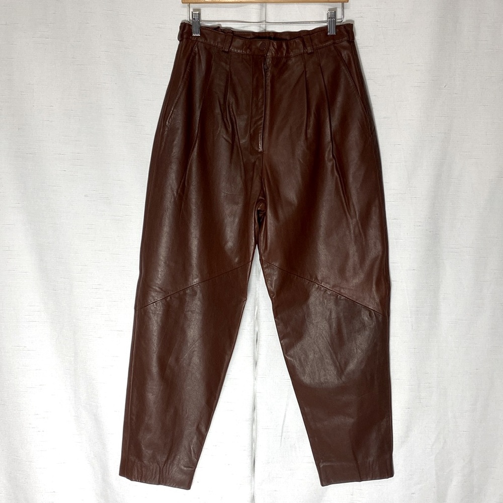 PELLE CUIR Vintage 80s high waisted leather pants Size 12